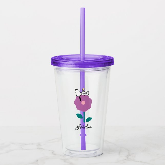Erdnüsse | Pfeifen für Snoopy und Holz-Blume Acryltrinkbecher (Vorderseite)