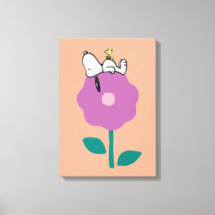 Erdnüsse Pfeifen für Snoopy und Holz-Blume Leinwanddruck