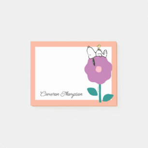 Erdnüsse Pfeifen für Snoopy und Holz-Blume Post-it Klebezettel