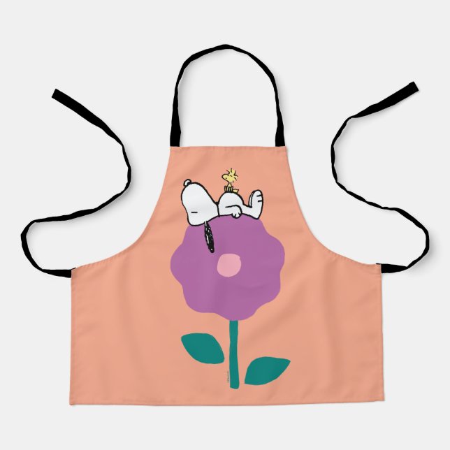 Erdnüsse | Pfeifen für Snoopy und Holz-Blume Schürze (Vorderseite)
