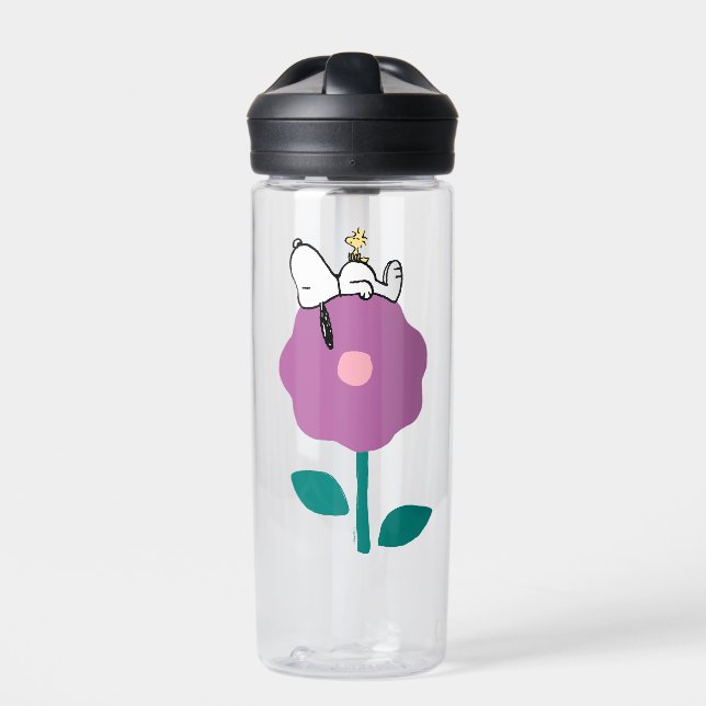 Erdnüsse | Pfeifen für Snoopy und Holz-Blume Trinkflasche (Vorderseite)