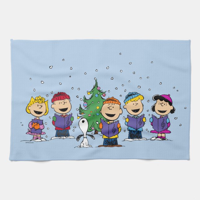 Erdnüsse | Rund um den Weihnachtsbaum Geschirrtuch (Horizontal)