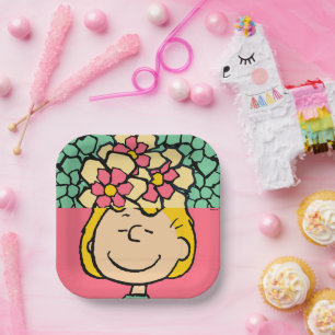 Erdnüsse   Sally Half & Halb Blume Pappteller