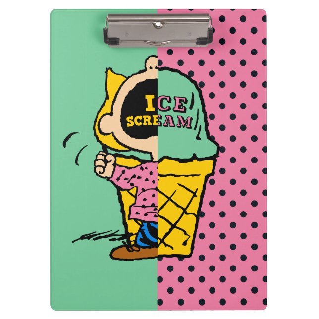 Erdnüsse | Sally Ice Cream Half & Halb Klemmbrett (Vorderseite)