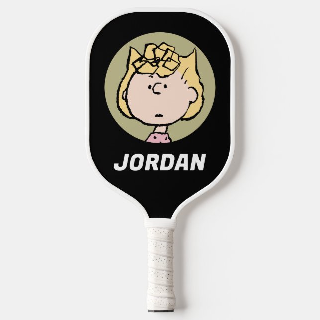 Erdnüsse | Sally's Faces | Name hinzufügen Pickleball Schläger (Vorderseite)