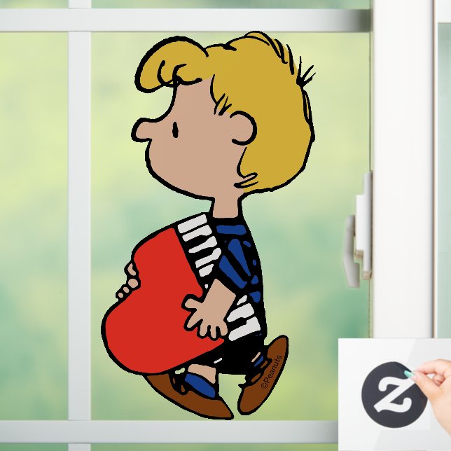 Erdnüsse | Schroeder Traveling Piano Fensteraufkleber (Zuhause)