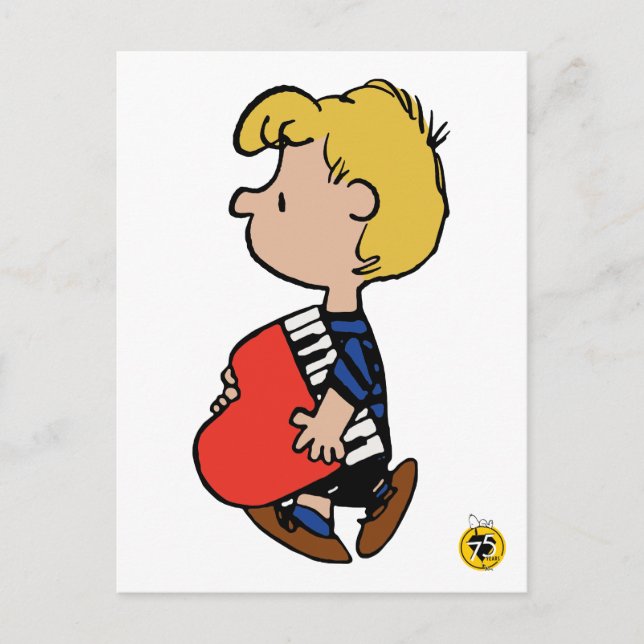 Erdnüsse | Schroeder Traveling Piano Postkarte (Vorderseite)