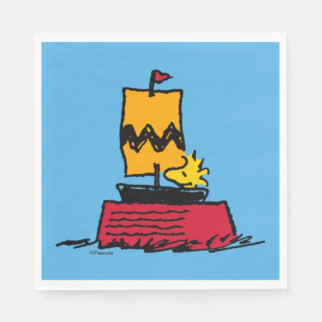 Erdnüsse | Seeschiff aus Holz Serviette (Vorderseite)