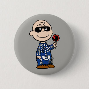 Erdnüsse   Skeleton Charlie Brown Button