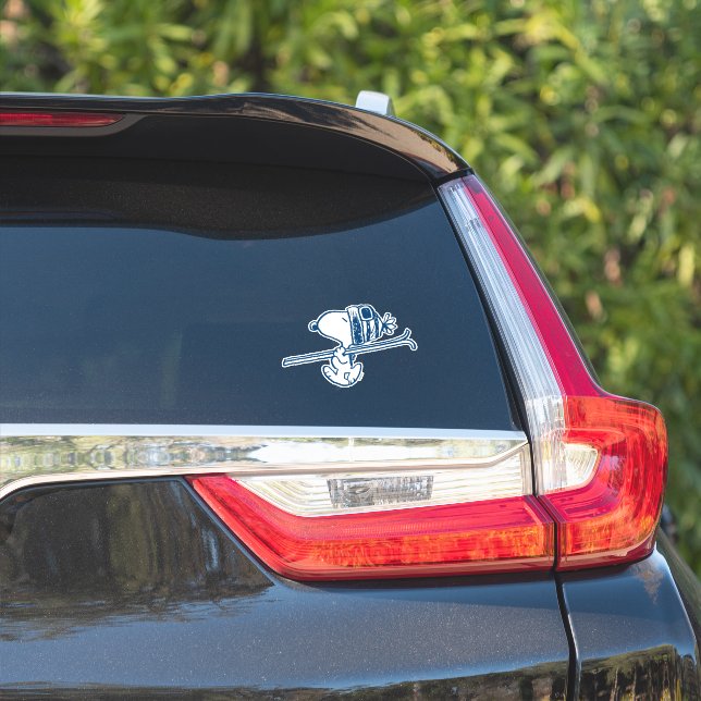 Erdnüsse | Skitour Snoopy Aufkleber (Auto Seite)
