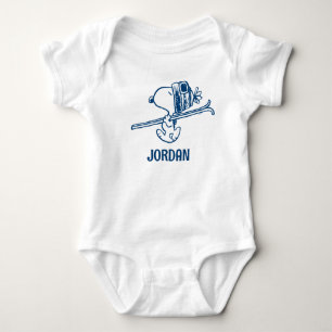 Erdnüsse Skitour Snoopy Name hinzufügen Baby Strampler