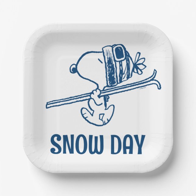 Erdnüsse | Skitour Snoopy Pappteller (Vorderseite)