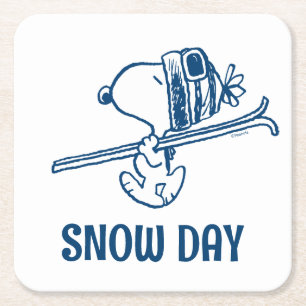 Erdnüsse Skitour Snoopy Rechteckiger Pappuntersetzer