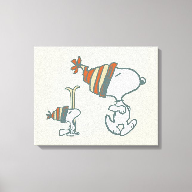 Erdnüsse | Skitour Snoopy & Woodstock Leinwanddruck (Vorderseite)
