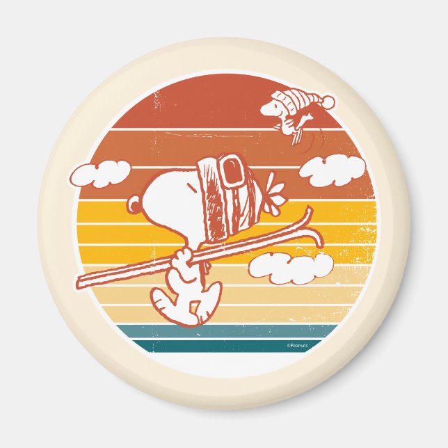 Erdnüsse | Skitour Snoopy & Woodstock Magnet (Vorne)