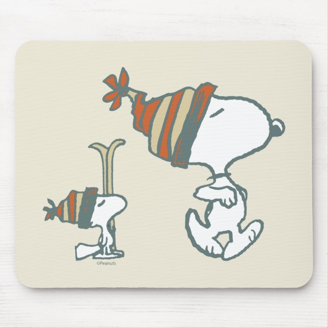 Erdnüsse | Skitour Snoopy & Woodstock Mousepad (Vorne)
