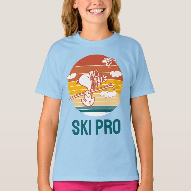 Erdnüsse | Skitour Snoopy & Woodstock T-Shirt (Vorderseite)