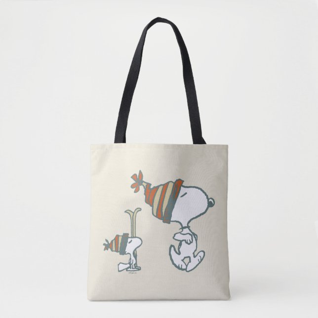 Erdnüsse | Skitour Snoopy & Woodstock Tasche (Vorderseite)