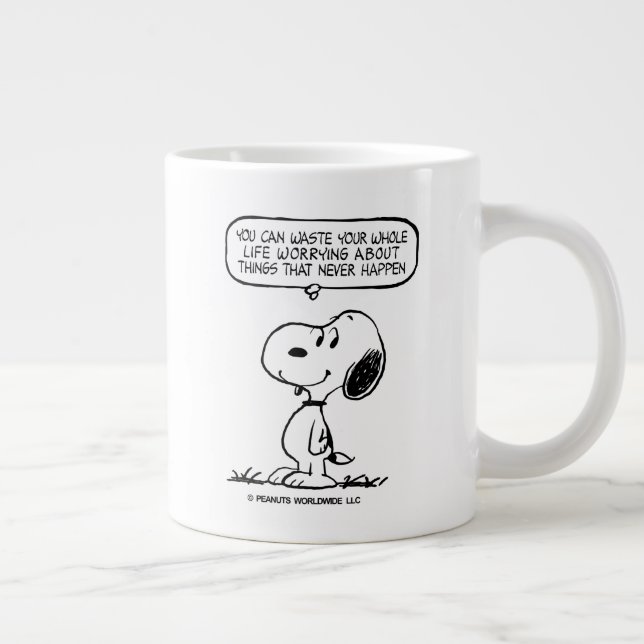 Erdnüsse | Snoopie, die man nicht das ganze Leben  Jumbo-Tasse (Rechts)