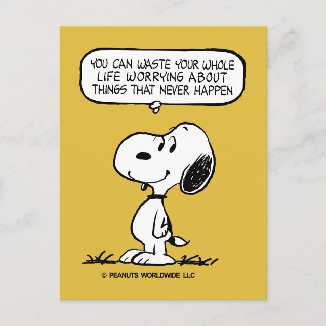 Erdnüsse | Snoopie, die man nicht das ganze Leben  Postkarte (Vorderseite)