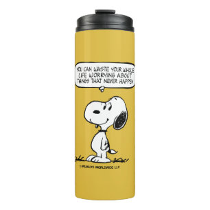 Erdnüsse   Snoopie, die man nicht das ganze Leben  Thermosbecher