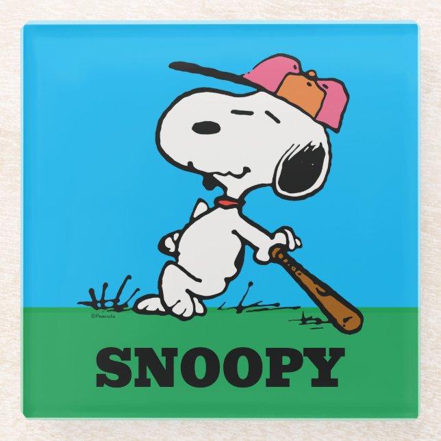 Erdnüsse | Snoopie im Bat Glasuntersetzer (Vorderseite)