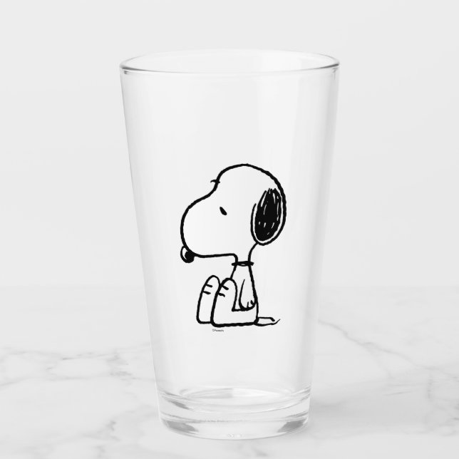 Erdnüsse | Snoopie nach unten Glas (Vorderseite)