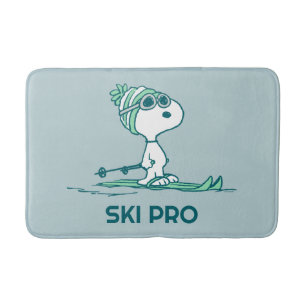 Erdnüsse Snoopy auf Skis Badematte