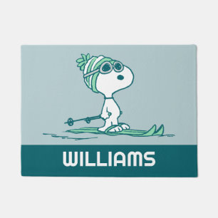 Erdnüsse   Snoopy auf Skis Fußmatte
