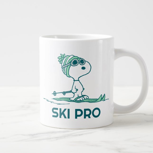 Erdnüsse | Snoopy auf Skis Jumbo-Tasse (Rechts)