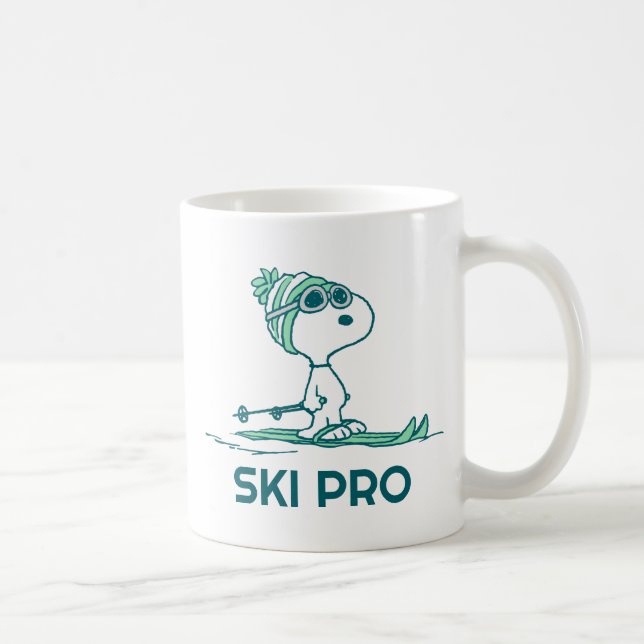 Erdnüsse | Snoopy auf Skis Kaffeetasse (Rechts)