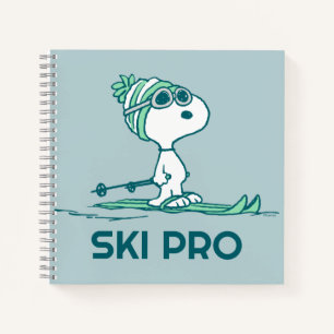 Erdnüsse   Snoopy auf Skis Notizbuch