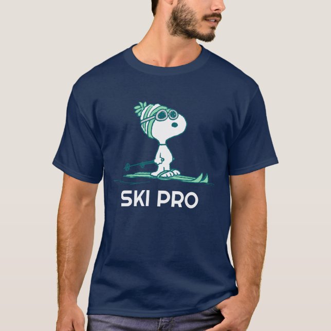 Erdnüsse | Snoopy auf Skis T-Shirt (Vorderseite)