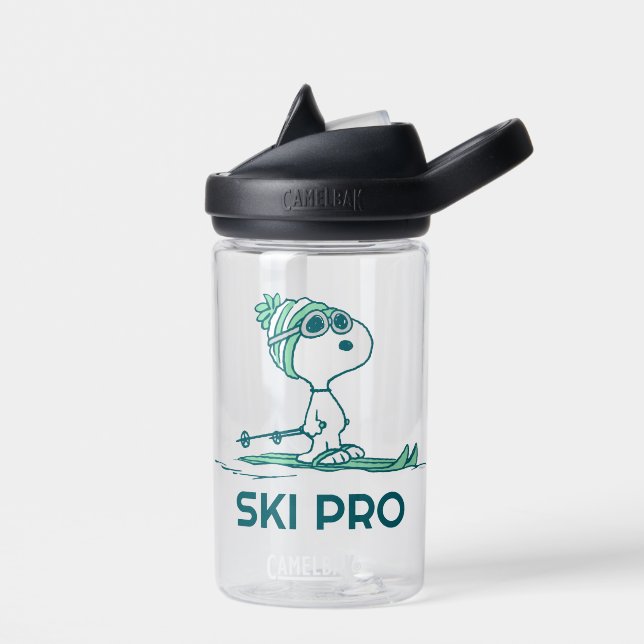 Erdnüsse | Snoopy auf Skis Trinkflasche (Links)
