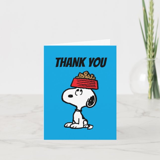 Erdnüsse | Snoopy Balancing Sein Dog Disc Dankeskarte (Vorderseite)