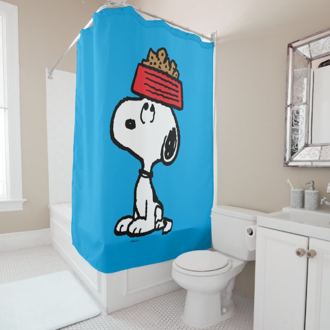 Erdnüsse | Snoopy Balancing Sein Dog Disc Duschvorhang (Beispiel)