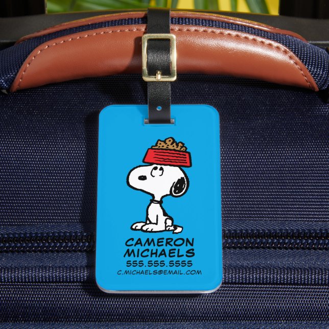 Erdnüsse | Snoopy Balancing Sein Dog Disc Gepäckanhänger (Vorderseite Insitu 2)