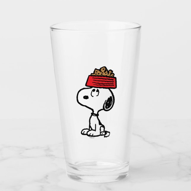 Erdnüsse | Snoopy Balancing Sein Dog Disc Glas (Vorderseite)