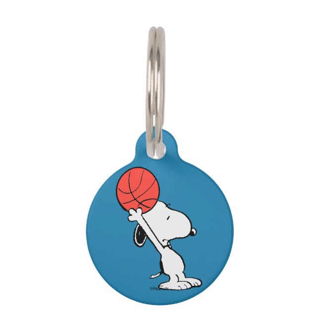Erdnüsse | Snoopy Basketball Hoop Shot Haustiermarke (Vorderseite)