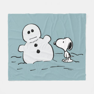Erdnüsse   Snoopy baut einen Schneemann Fleecedecke