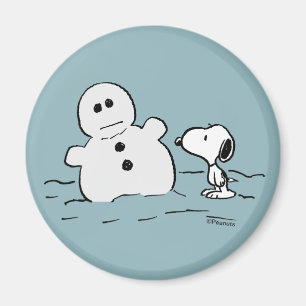 Erdnüsse Snoopy baut einen Schneemann Magnet