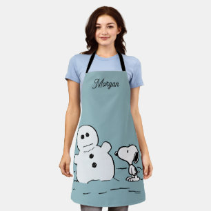 Erdnüsse Snoopy baut einen Schneemann Name hin Schürze