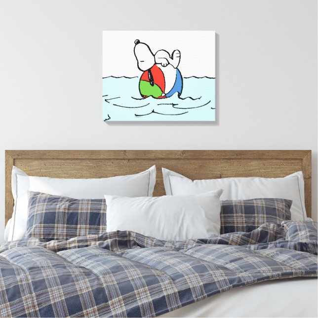 Erdnüsse | Snoopy Beach Ball Beach Leinwanddruck (Insitu (Schlafzimmer))