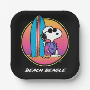 Erdnüsse Snoopy Beach Beagle Pappteller