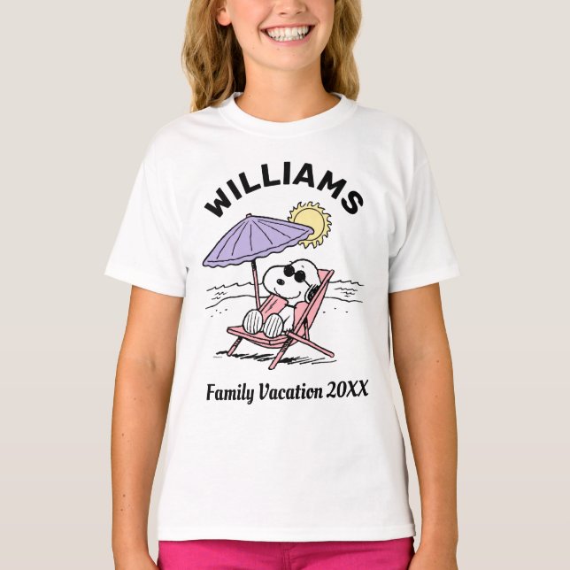 Erdnüsse | Snoopy Beach Family Urlaub T-Shirt (Vorderseite)