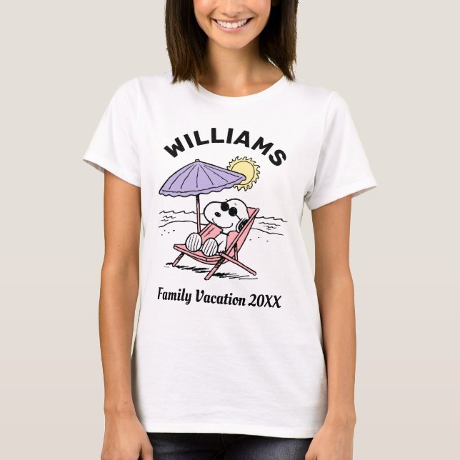 Erdnüsse | Snoopy Beach Family Urlaub T-Shirt (Vorderseite)