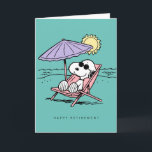 Erdnüsse | Snoopy Beach Retirement | Foto hinzufüg Karte<br><div class="desc">Schicken Sie diese lustige Peanuts Snoopy Karte an jemanden,  den Sie kennen.</div>
