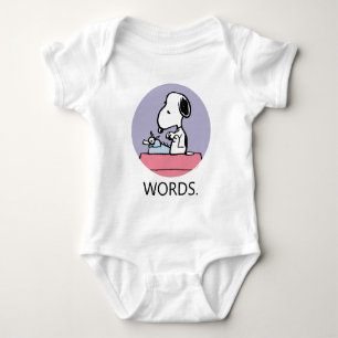 Erdnüsse Snoopy bei der Schreibmaschine Baby Strampler