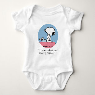 Erdnüsse Snoopy bei der Schreibmaschine Baby Strampler