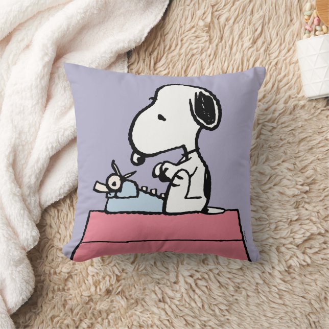 Erdnüsse | Snoopy bei der Schreibmaschine Kissen (Decke)